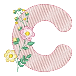 Monograma Floral C Delicado