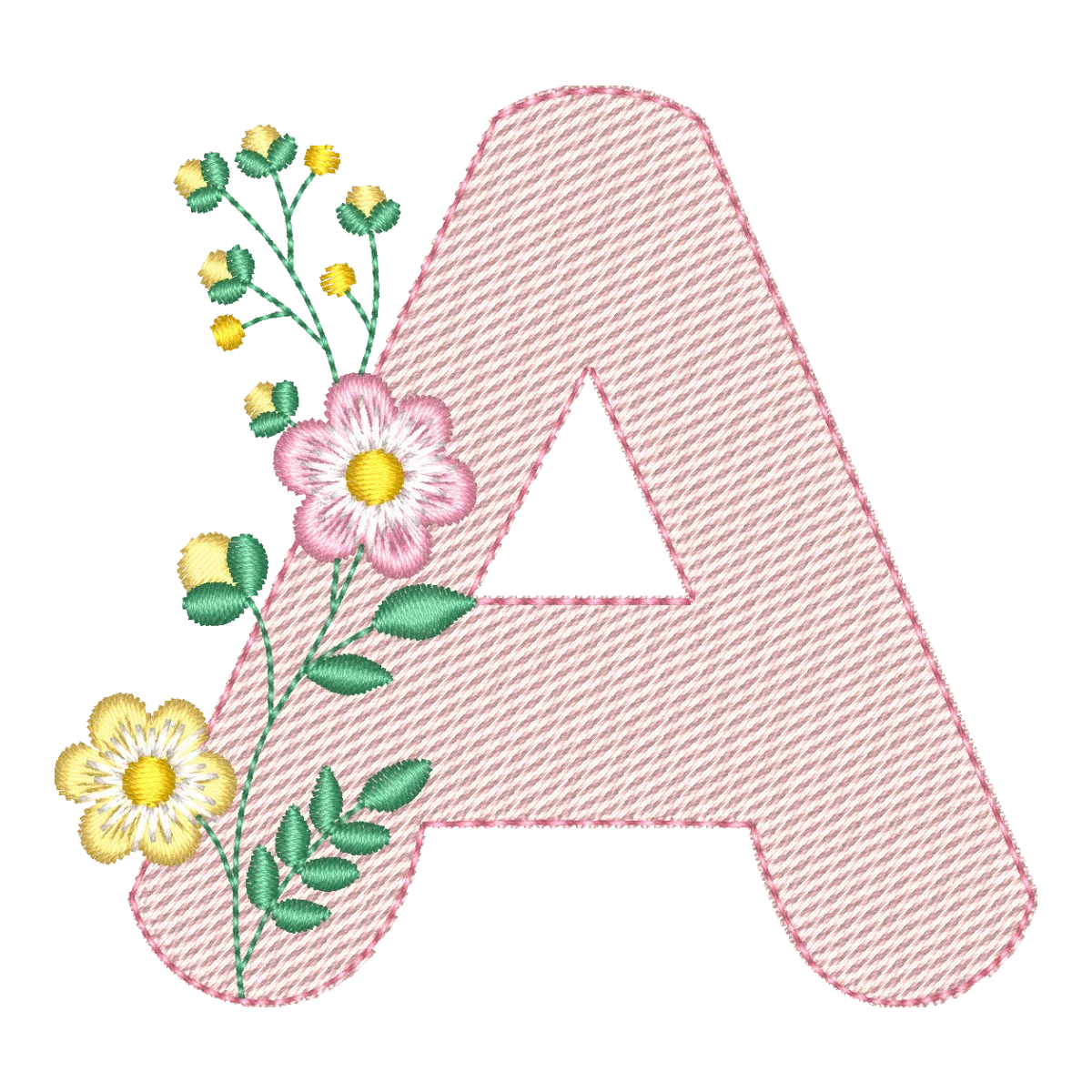 Matriz de Bordado Letra A Floral