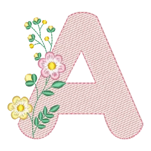 Matriz de Bordado Letra A Floral