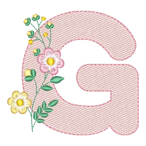 Matriz de Bordado Letra G Floral Encantada