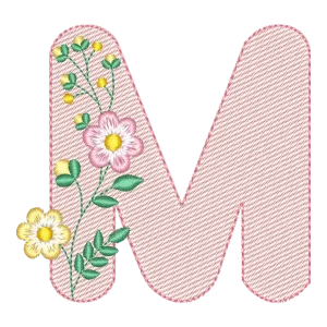 Monograma Floral M: Elegância Bordada