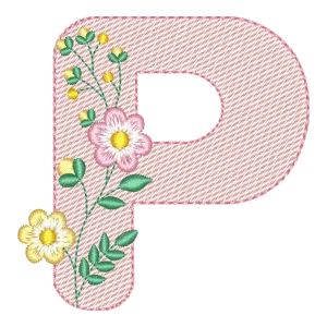 Monograma Floral P: Elegância Bordada