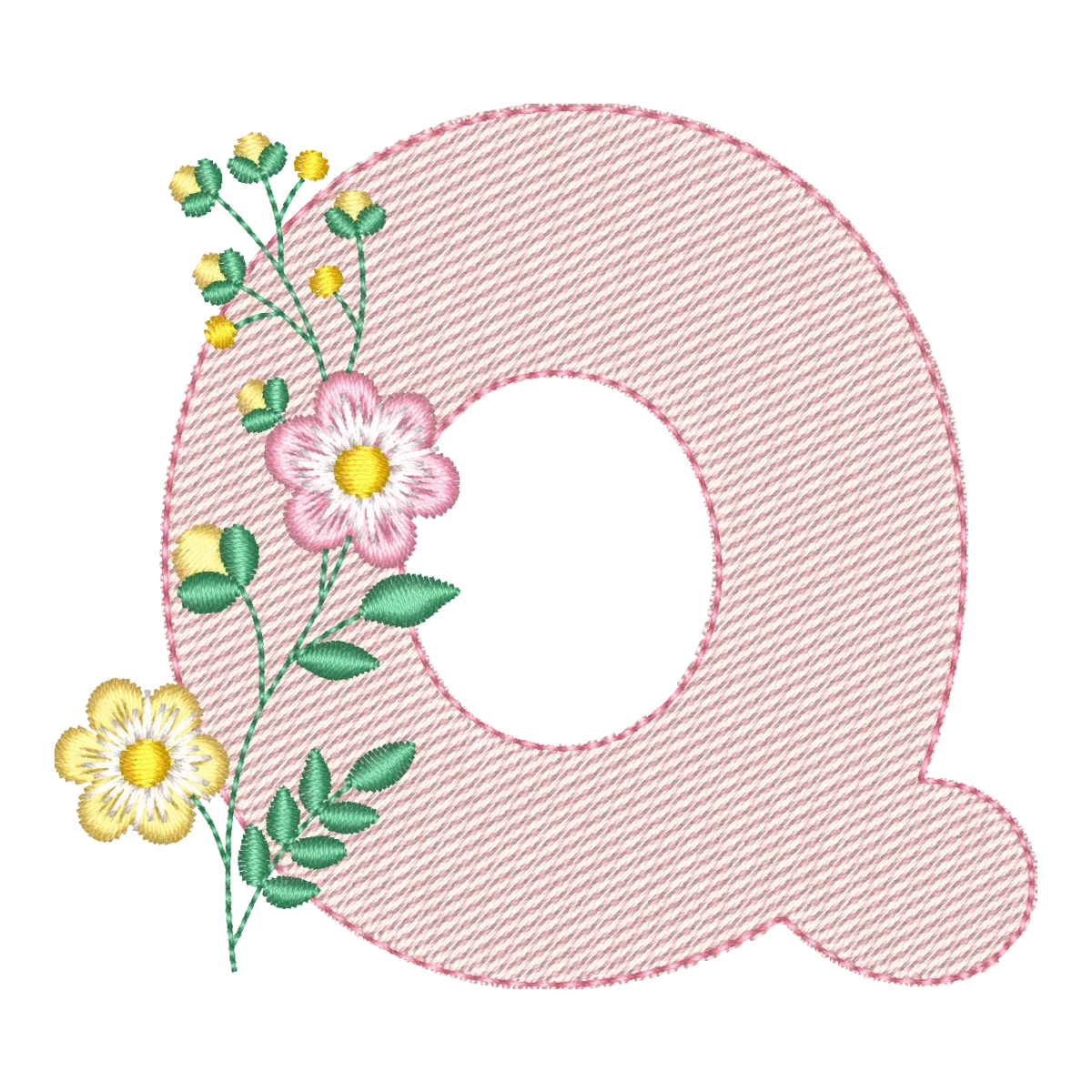 Monograma Floral Letra Q