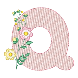 Monograma Floral Letra Q