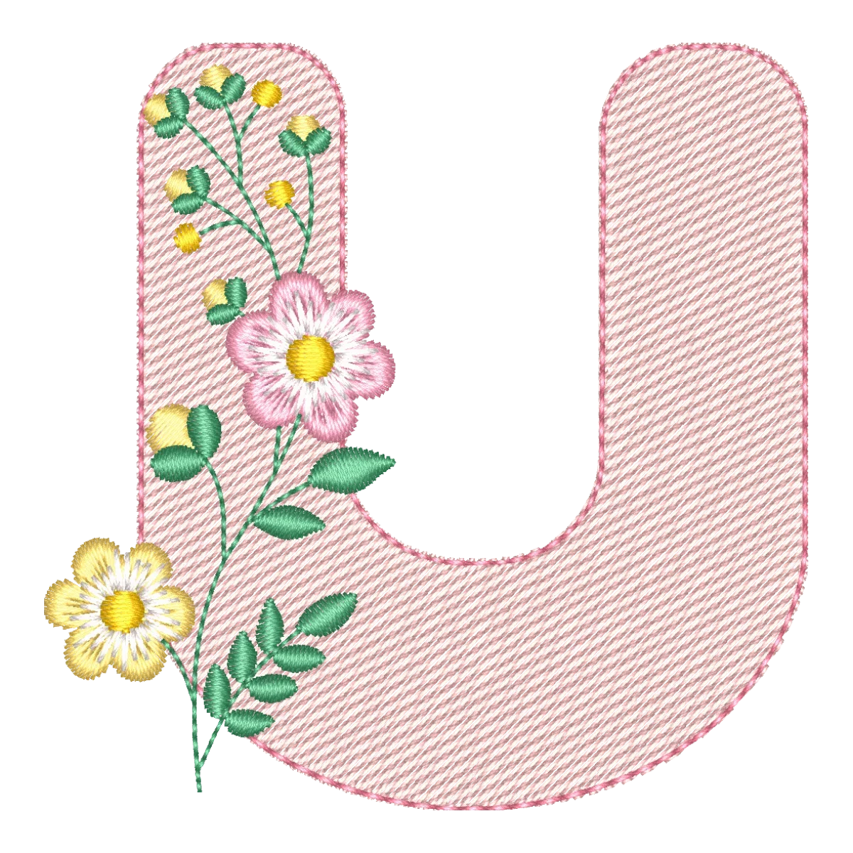 Matriz de Bordado Letra U Floral