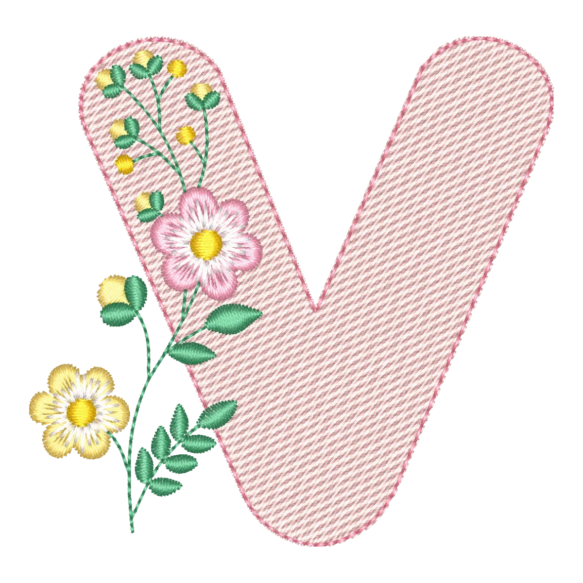 Monograma Floral V: Elegância Bordada