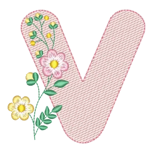 Monograma Floral V: Elegância Bordada