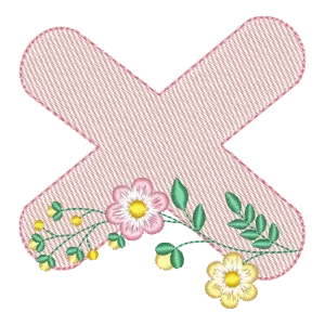 Matriz de Bordado Letra X Floral Encantada