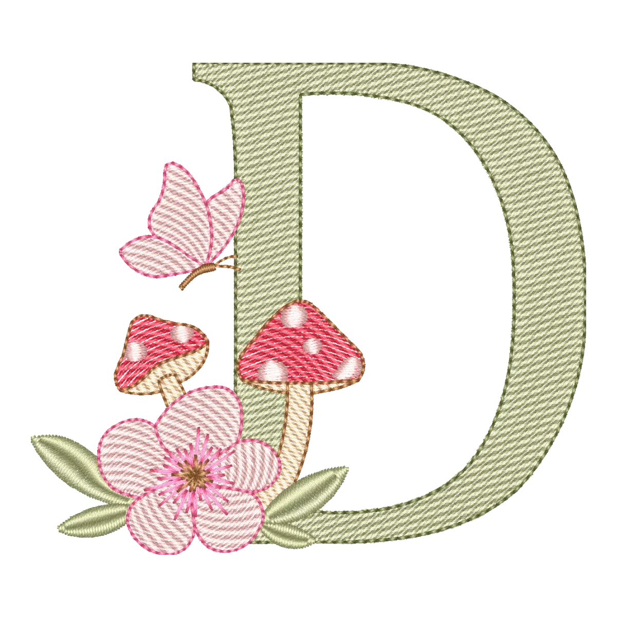 Letra D Cogumelo Encantado