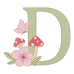 Letra D Cogumelo Encantado