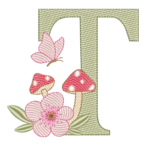 Monograma T Mágico: Cogumelo Encantado