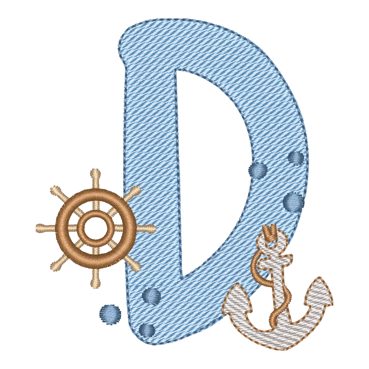 Letra D Fundo do Mar - Coleção Náutica