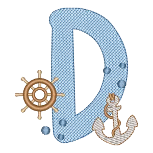 Letra D Fundo do Mar - Coleção Náutica