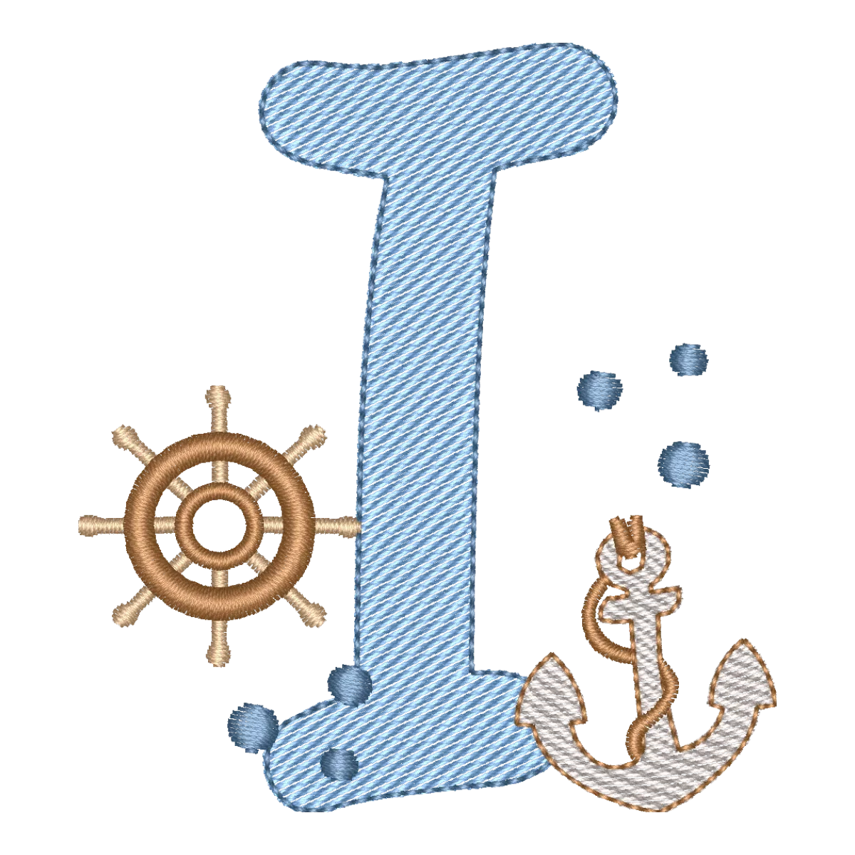 Matriz de Bordado Letra I Náutica
