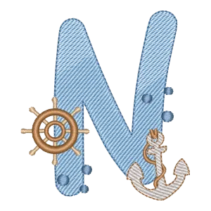 Matriz de Bordado Letra N Náutica