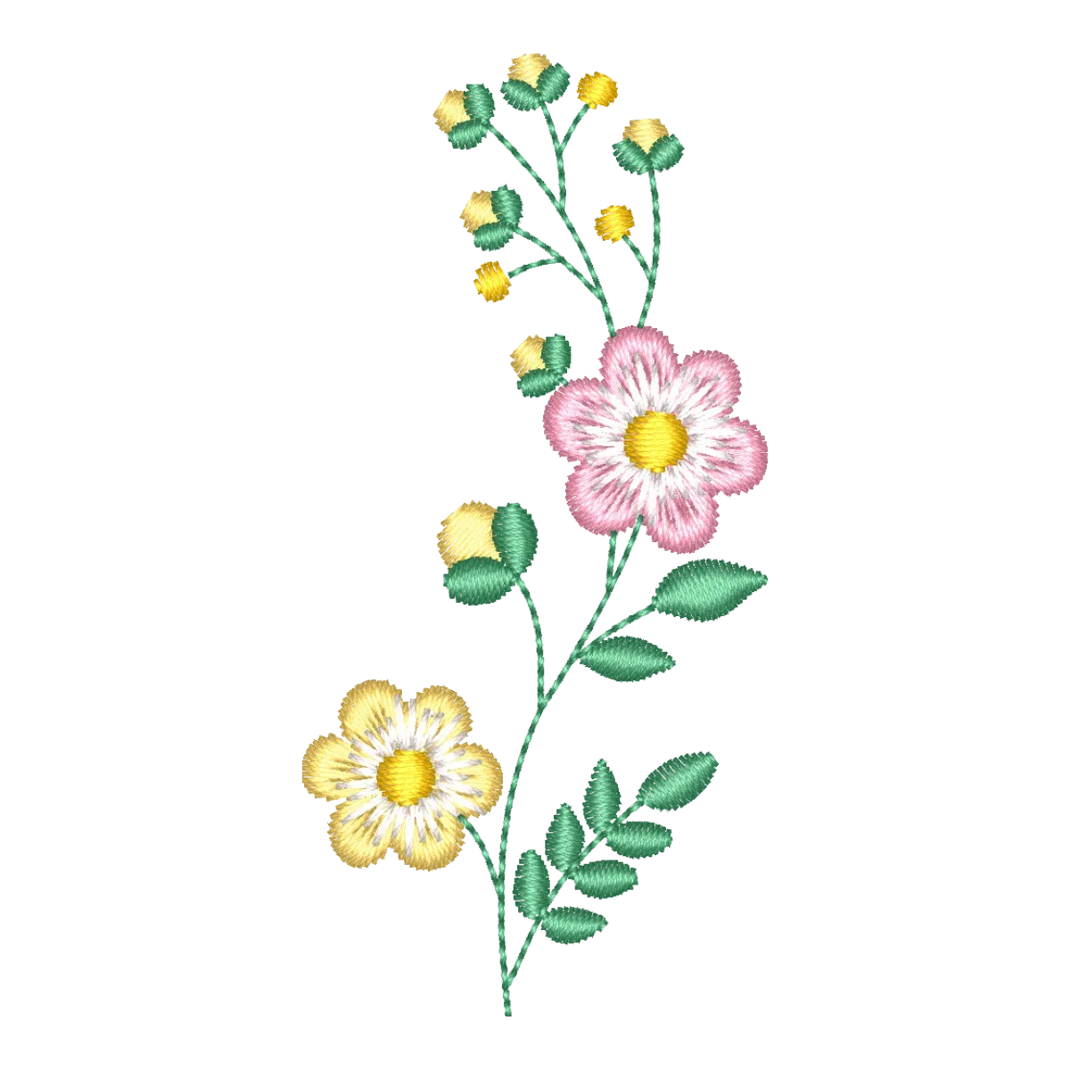 Matriz de Bordado Floral Galho Encantado