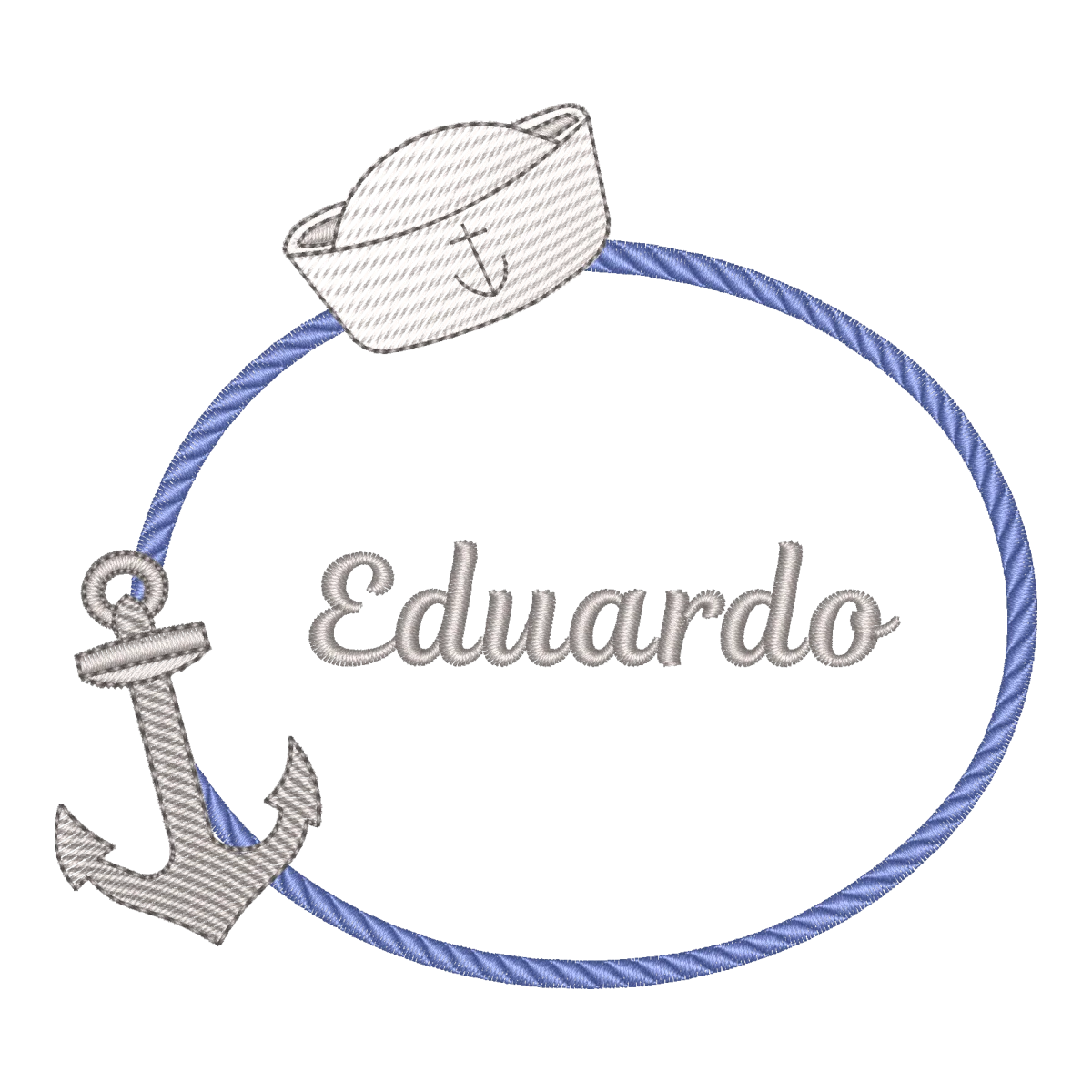 Matriz de Bordado Moldura Náutica Personalizável