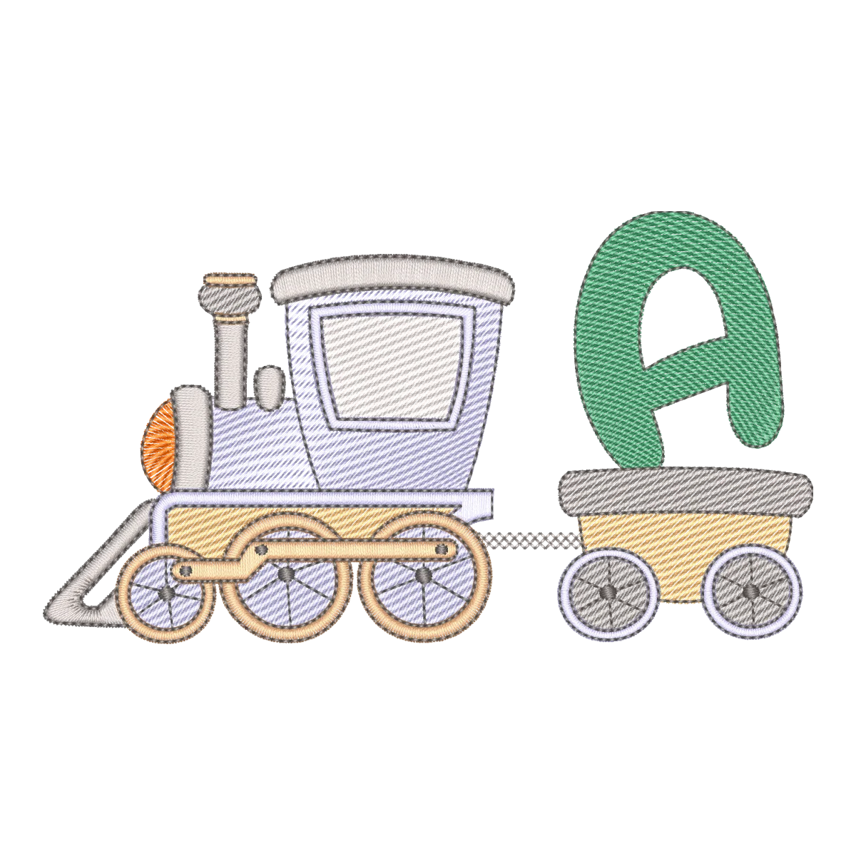 Matriz de Bordado Trem do Alfabeto - Letra A