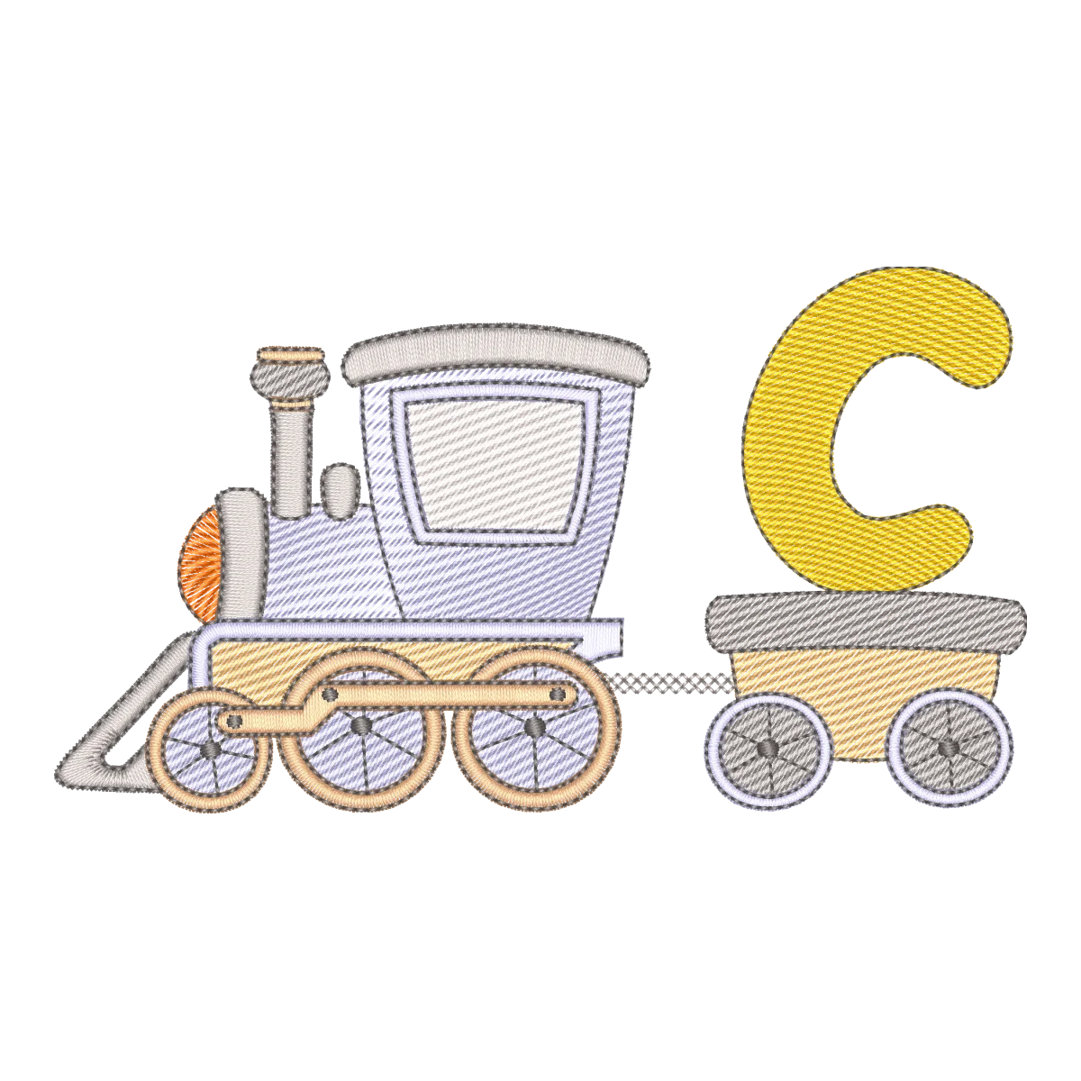 Matriz de Bordado Alfabeto Trem - Letra C