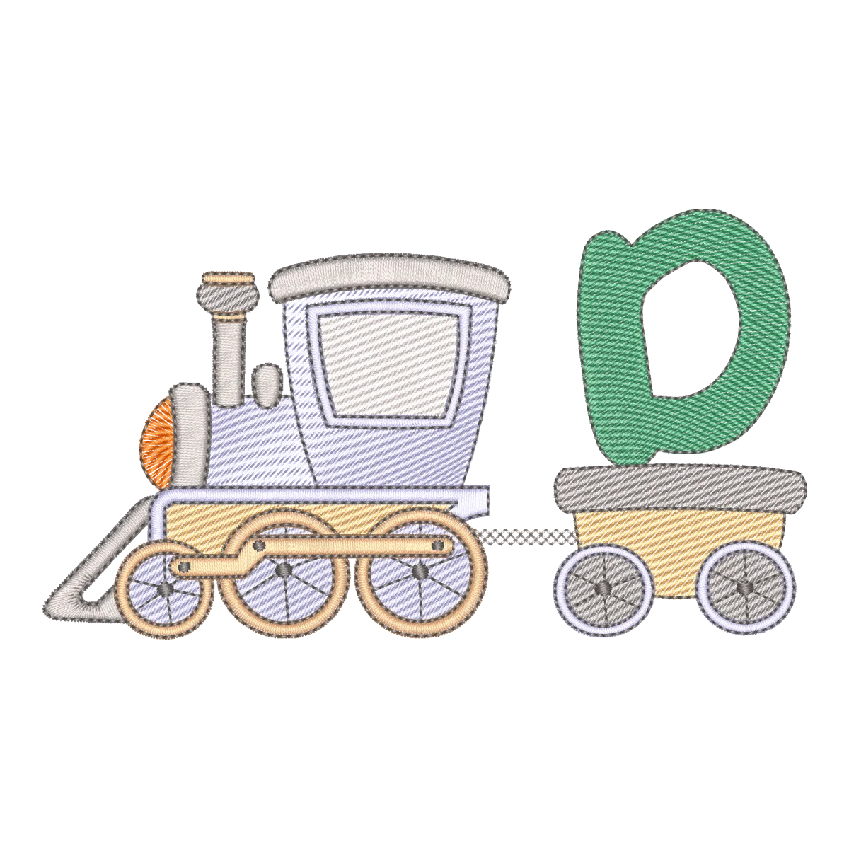Matriz de Bordado Alfabeto Trem D