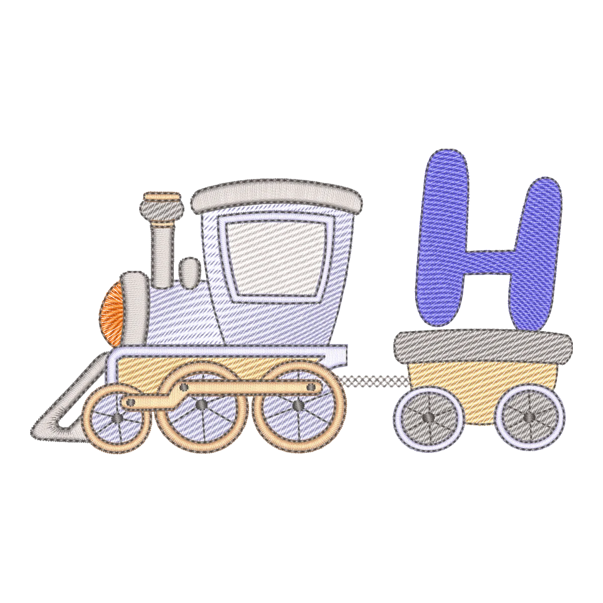 Matriz de Bordado Alfabeto Trem: Letra H