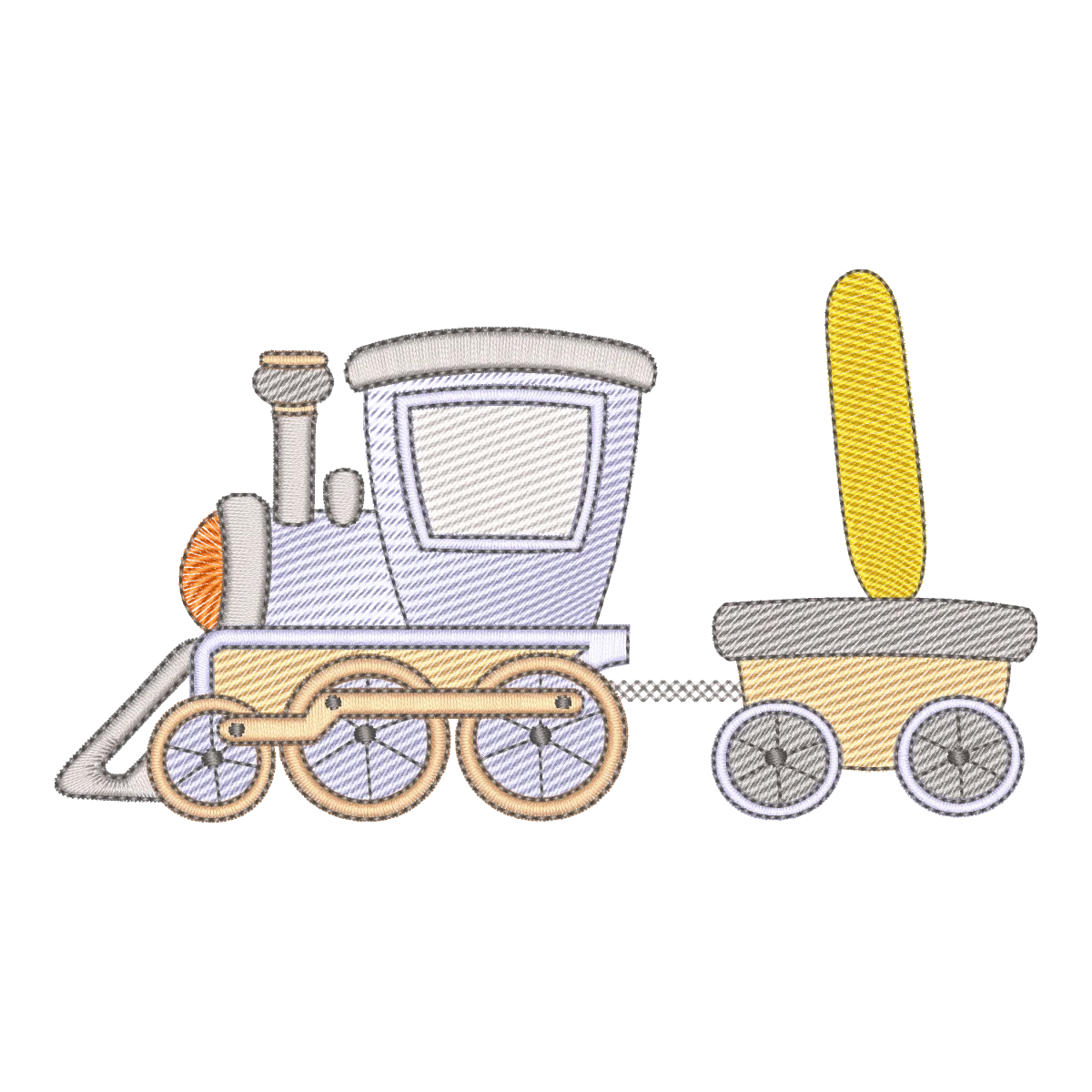 Matriz de Bordado Trem com a Letra I - Coleção Alfabeto