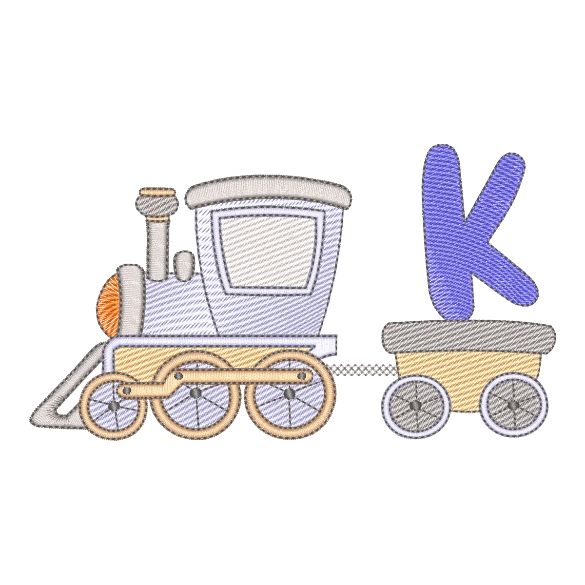 Matriz de Bordado Alfabeto Trem - Letra K