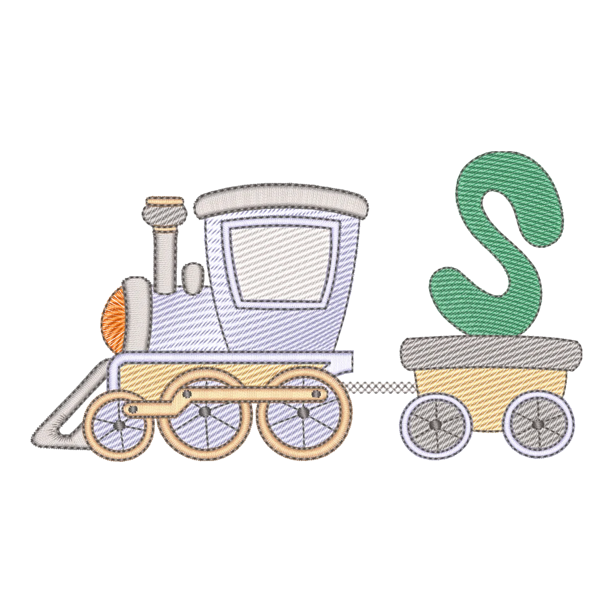 Matriz de Bordado Trem do Alfabeto com a Letra S