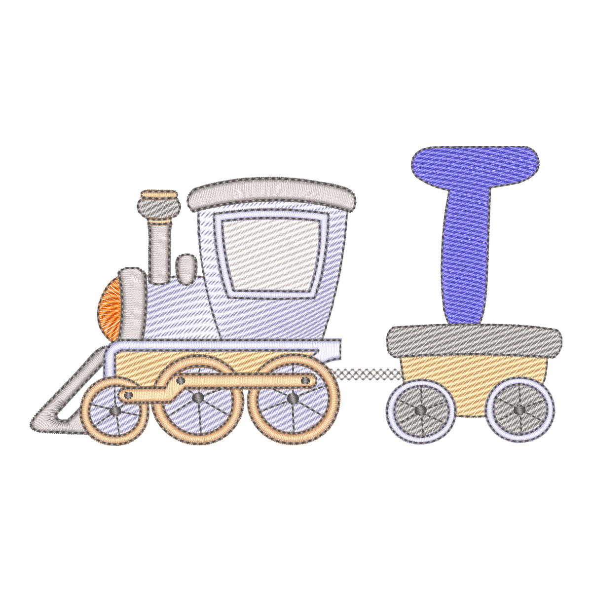 Matriz de Bordado Trem T - Alfabeto Divertido