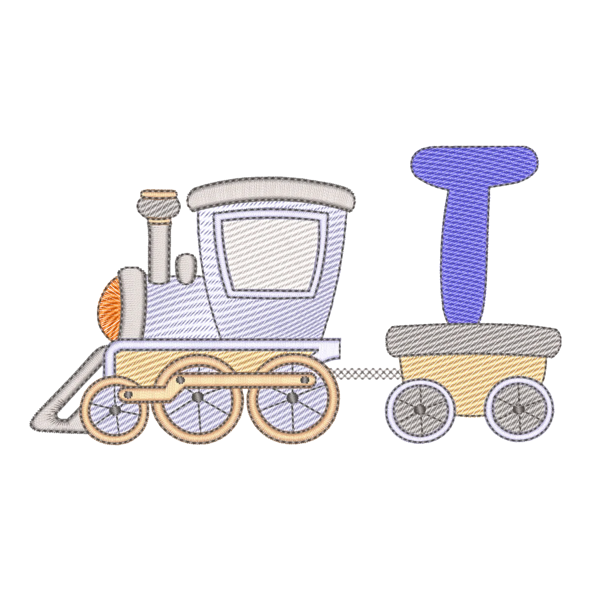 Matriz de Bordado Trem T - Alfabeto Divertido
