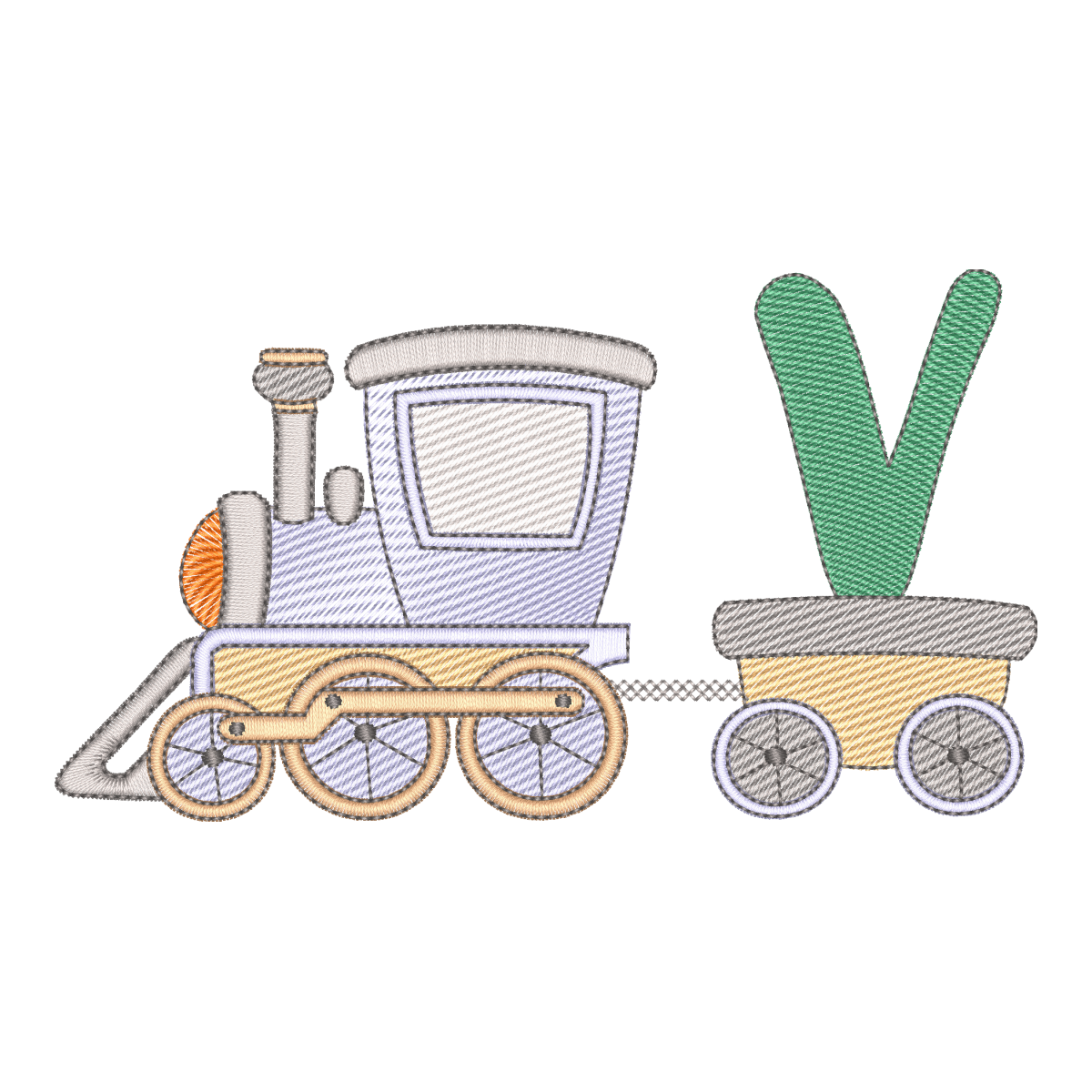 Matriz de Bordado Trem Alfabeto Letra V