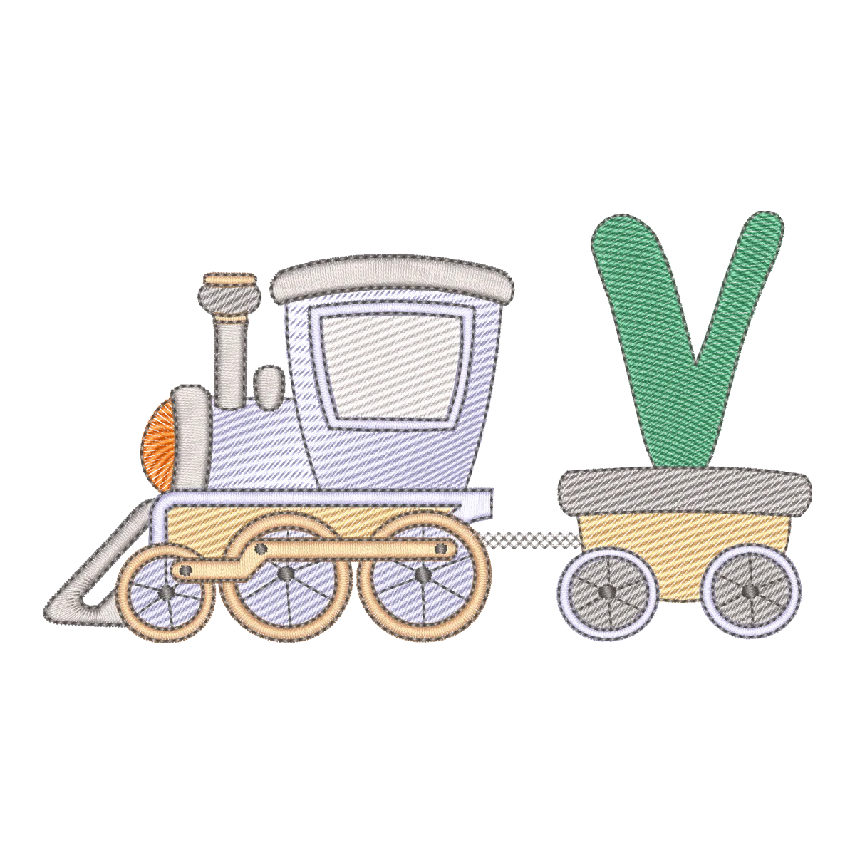 Matriz de Bordado Trem Alfabeto Letra V