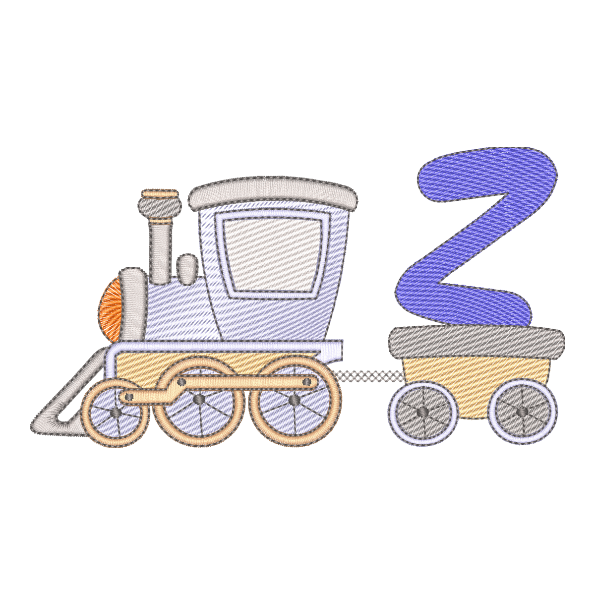 Matriz de Bordado Trem do Alfabeto: Letra Z
