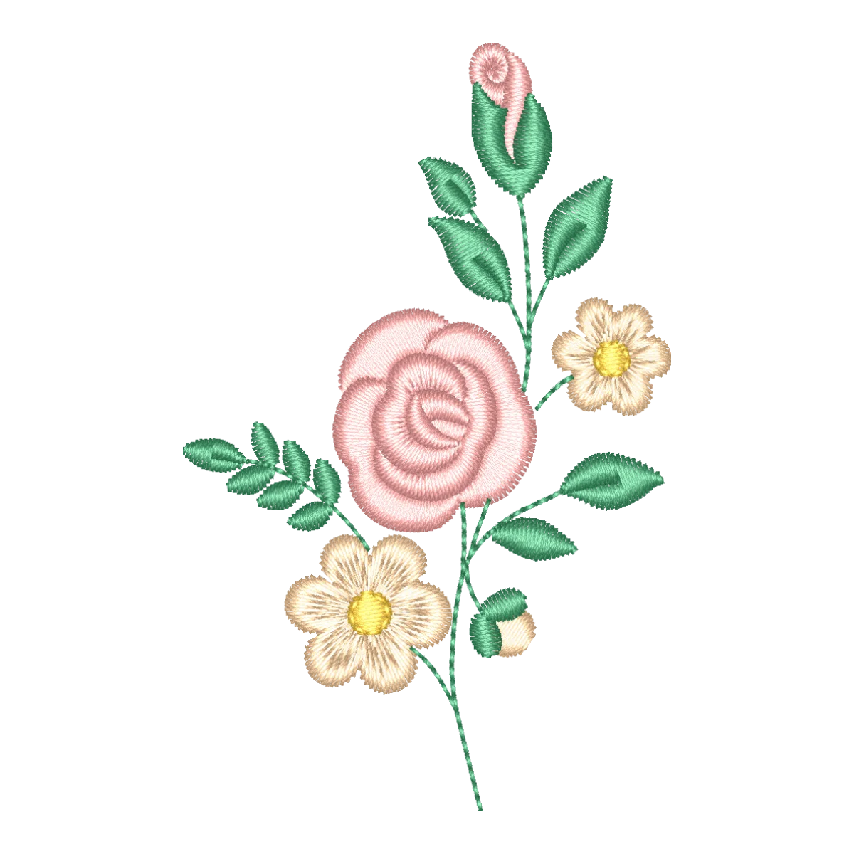 Matriz de Bordado Ramalhete de Rosas e Flores para Máquinas