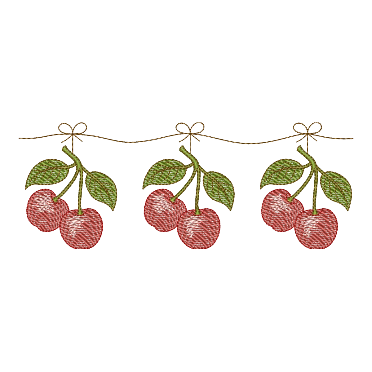 Matriz de Bordado Cerejas Delicadas - Coleção Frutas Silvestres