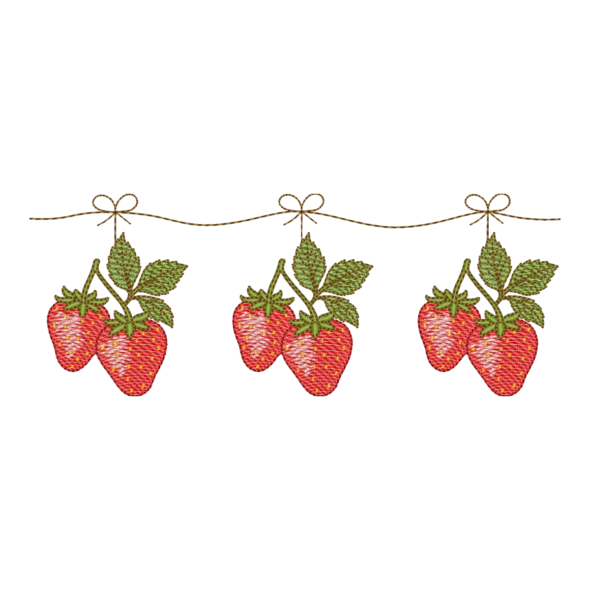 Matriz de Bordado Morango: Frutas Silvestres para Máquinas de Bordar