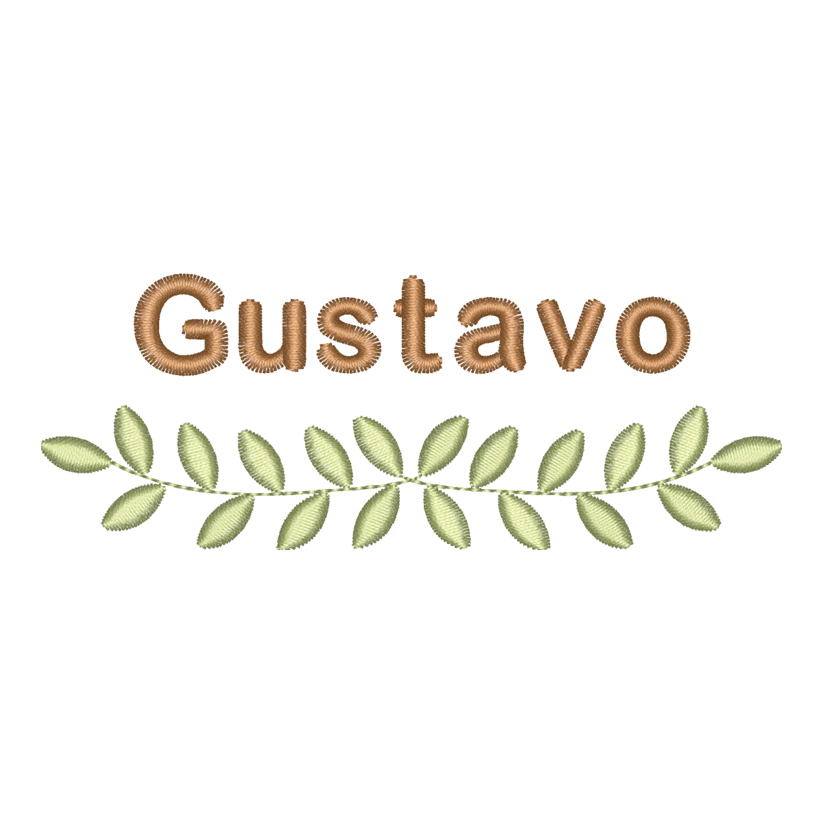 Matriz de Bordado Ramo com Nome Personalizável - Pontos Leves